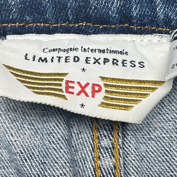 Vintage 80s Limited Express Acid Wash Fold Over High Waist Jeans Tapered Leg EXP - Picture 4 of 8